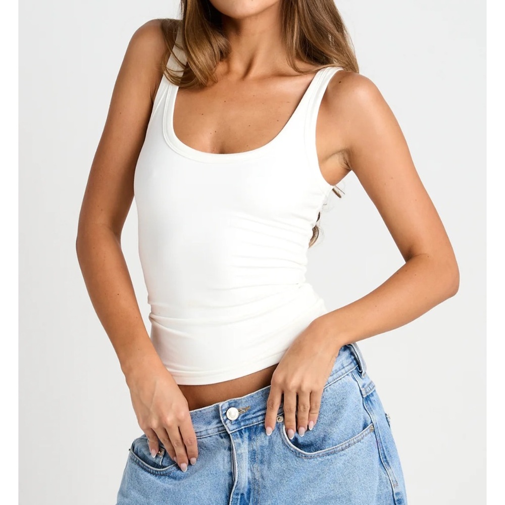 All For Mimi White Tank Top – Size Medium (NWT)